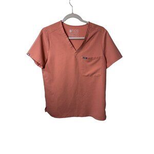 Figs Technical Collection pink Scrub Top M V-Neck Lightweight Catarina